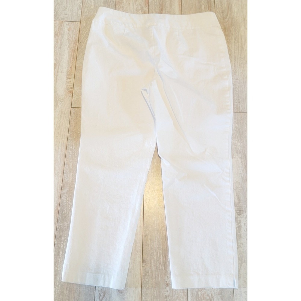 Chico's‎ 2 Fabulously Slimming Ankle Pants White Cotton Spandex  Large NWOT - Picture 6 of 10